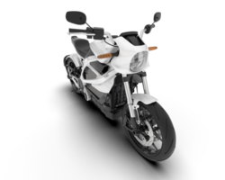 White motorcycle isolated on transparent background. 3d rendering - illustration png