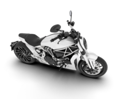 White motorcycle isolated on transparent background. 3d rendering - illustration png