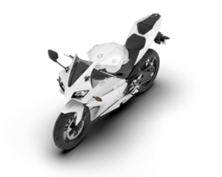 White motorcycle isolated on transparent background. 3d rendering - illustration png