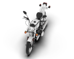 White motorcycle isolated on transparent background. 3d rendering - illustration png