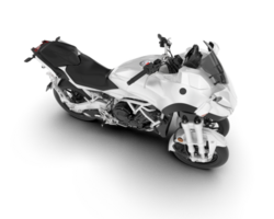 White motorcycle isolated on transparent background. 3d rendering - illustration png