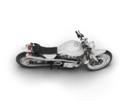 White motorcycle isolated on transparent background. 3d rendering - illustration png