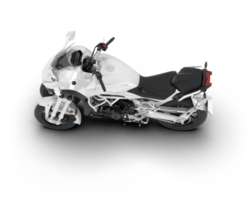 White motorcycle isolated on transparent background. 3d rendering - illustration png