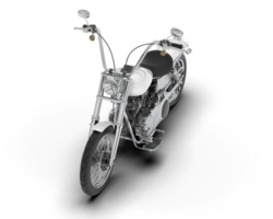 White motorcycle isolated on transparent background. 3d rendering - illustration png