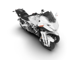 White motorcycle isolated on transparent background. 3d rendering - illustration png