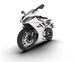 White motorcycle isolated on transparent background. 3d rendering - illustration png