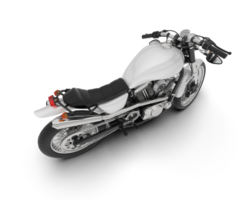 White motorcycle isolated on transparent background. 3d rendering - illustration png