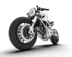 White motorcycle isolated on transparent background. 3d rendering - illustration png