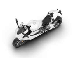 White fast bike isolated on transparent background. 3d rendering - illustration png