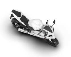 White fast bike isolated on transparent background. 3d rendering - illustration png