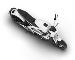 White fast bike isolated on transparent background. 3d rendering - illustration png