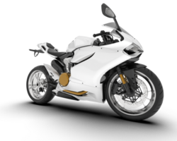 White fast bike isolated on transparent background. 3d rendering - illustration png