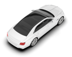 White luxury car isolated on transparent background. 3d rendering - illustration png