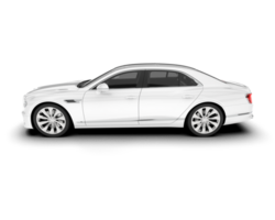 White luxury car isolated on transparent background. 3d rendering - illustration png