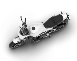 White fast bike isolated on transparent background. 3d rendering - illustration png