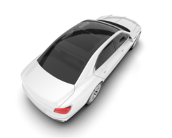 White luxury car isolated on transparent background. 3d rendering - illustration png