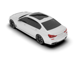 White luxury car isolated on transparent background. 3d rendering - illustration png