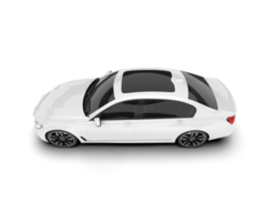 White luxury car isolated on transparent background. 3d rendering - illustration png