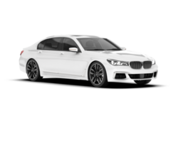 White luxury car isolated on transparent background. 3d rendering - illustration png