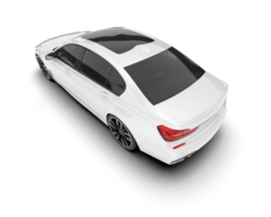 White luxury car isolated on transparent background. 3d rendering - illustration png