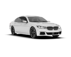 White luxury car isolated on transparent background. 3d rendering - illustration png