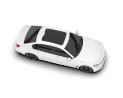 White luxury car isolated on transparent background. 3d rendering - illustration png