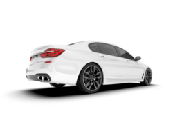 White luxury car isolated on transparent background. 3d rendering - illustration png