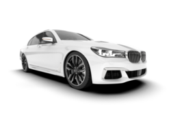 White luxury car isolated on transparent background. 3d rendering - illustration png