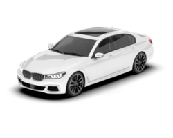 White luxury car isolated on transparent background. 3d rendering - illustration png