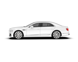 White luxury car isolated on transparent background. 3d rendering - illustration png