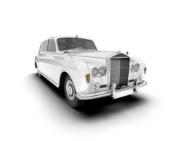 White luxury car isolated on transparent background. 3d rendering - illustration png