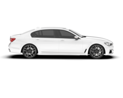 White luxury car isolated on transparent background. 3d rendering - illustration png