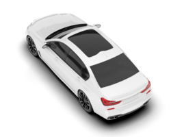 White luxury car isolated on transparent background. 3d rendering - illustration png