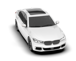 White luxury car isolated on transparent background. 3d rendering - illustration png