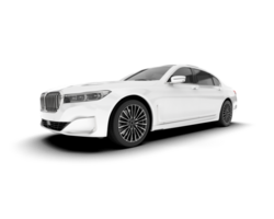 White luxury car isolated on transparent background. 3d rendering - illustration png