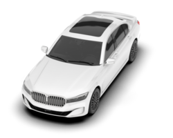 White luxury car isolated on transparent background. 3d rendering - illustration png