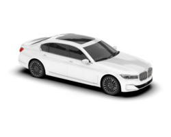 White luxury car isolated on transparent background. 3d rendering - illustration png