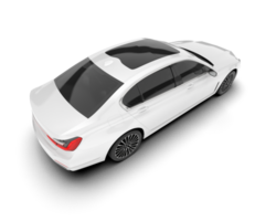 White luxury car isolated on transparent background. 3d rendering - illustration png