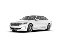 White luxury car isolated on transparent background. 3d rendering - illustration png