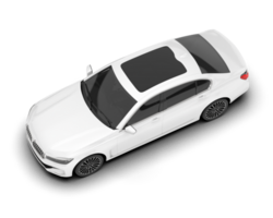 White luxury car isolated on transparent background. 3d rendering - illustration png