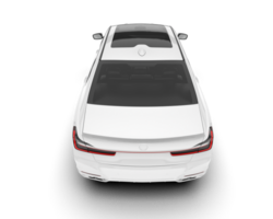 White luxury car isolated on transparent background. 3d rendering - illustration png