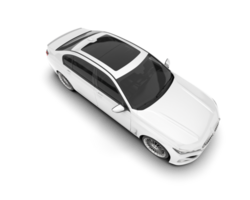 White luxury car isolated on transparent background. 3d rendering - illustration png