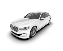 White luxury car isolated on transparent background. 3d rendering - illustration png