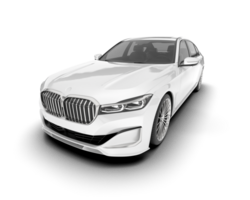 White luxury car isolated on transparent background. 3d rendering - illustration png