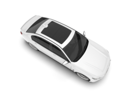 White luxury car isolated on transparent background. 3d rendering - illustration png