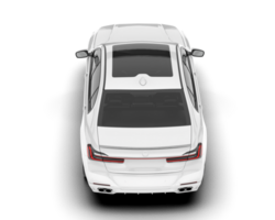 White luxury car isolated on transparent background. 3d rendering - illustration png