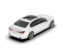 White luxury car isolated on transparent background. 3d rendering - illustration png