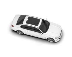 White luxury car isolated on transparent background. 3d rendering - illustration png