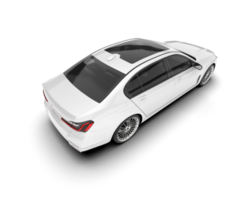 White luxury car isolated on transparent background. 3d rendering - illustration png