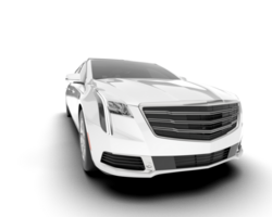 White luxury car isolated on transparent background. 3d rendering - illustration png